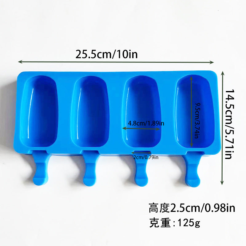 Cross-Border New Oval Ice Cream Mold with Lid, Easy to Release, Cheese Popsicle DIY Home Ice Cream Mold