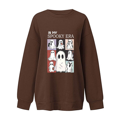 Women Sweatshirtss Halloween Cute Ghost Pattern Long Sleeve Sweater Horror Fall Pullover Tops