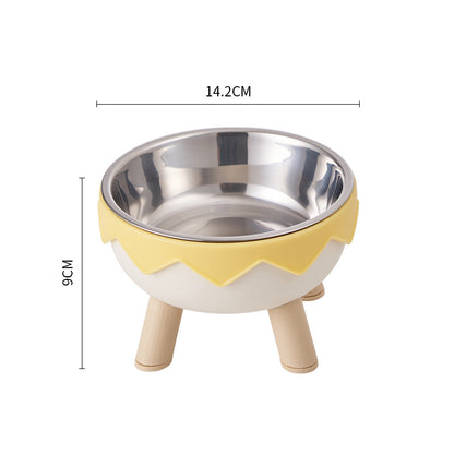 Pet stainless steel bowl non-slip large capacity dog bowl cat goblet bowl neck protection pet bowl anti-knock cat bowl new