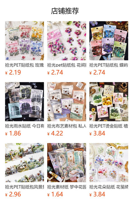 Pet Sticker Pack Crystal Story Series Crystal Ore Silver Hot Stamping Die-Cut Journal Decoration Stickers Cross-Border