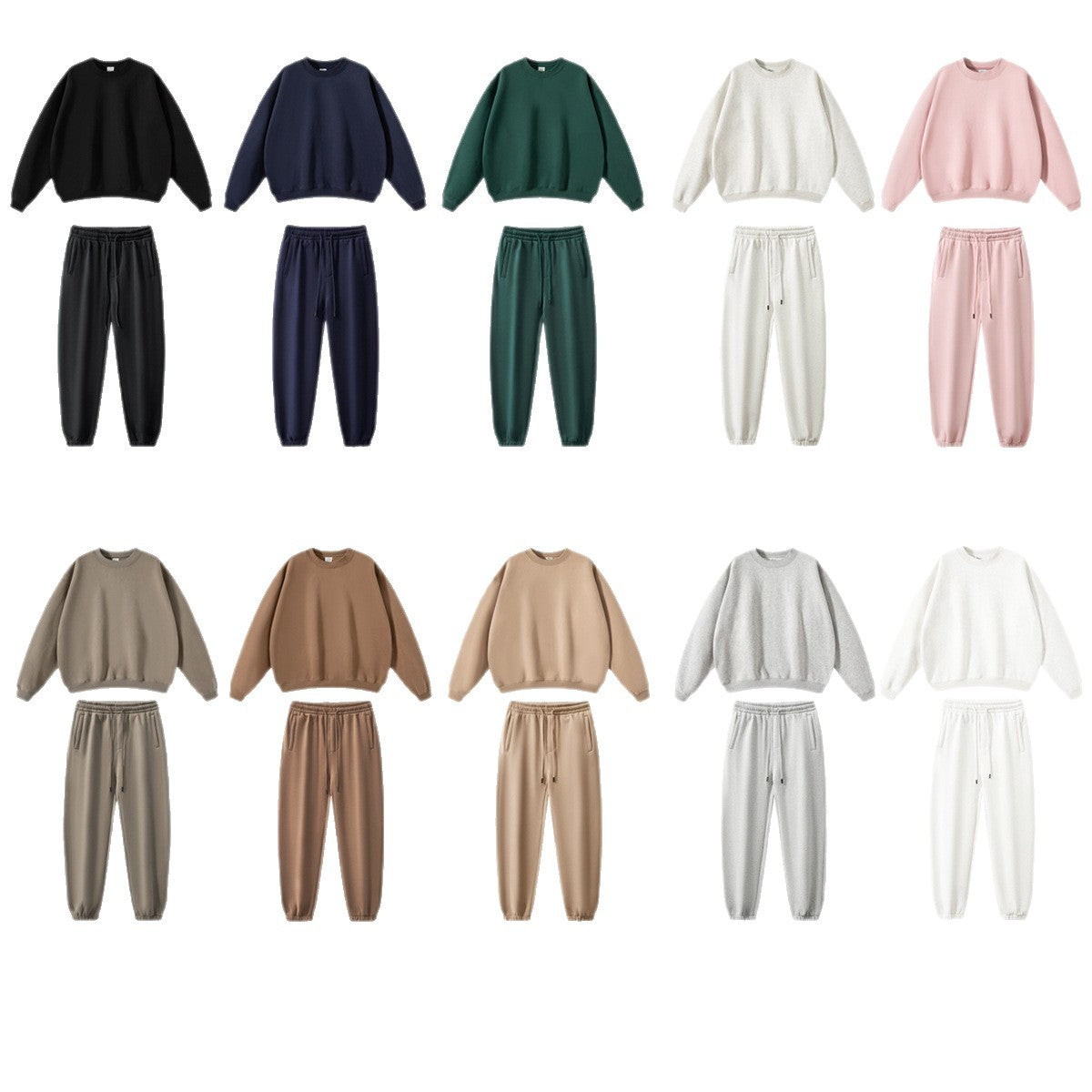 Cai Xiang Island Men's Clothing | Autumn and Winter 350g Dopamine Fleece Oversized Loose Trendy Brand Men's Sweatshirt and Pants Set