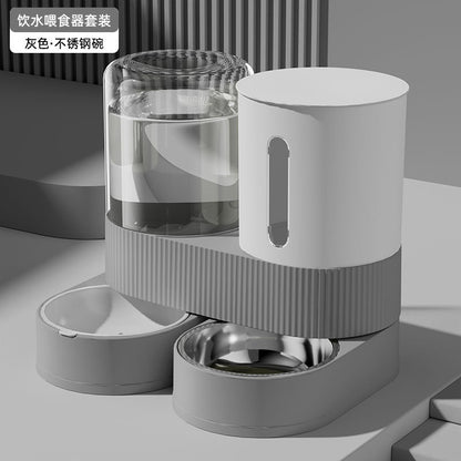 Pet Automatic Drinking Water Feeder Integrated Cat Bowl Dog Bowl Water Dispenser Large Capacity Rotatable Combination Bowl Food Bowl