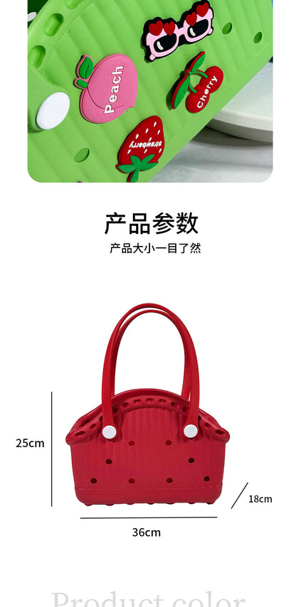 New Portable Eva Pet Bag Beach Bag Vegetable Basket Hole Bag Eva Printed Pet Car Storage Anti-Hole