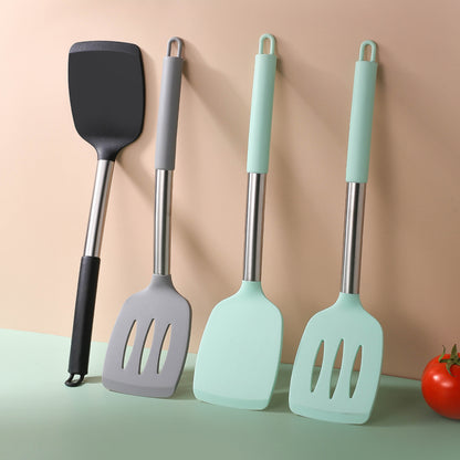 Silicone Frying Shovel Non-Stick Pan Frying Fish Shovel Leakage Shovel Household Kitchen Cooking Tools All-in-One Silicone Slant Leakage Shovel