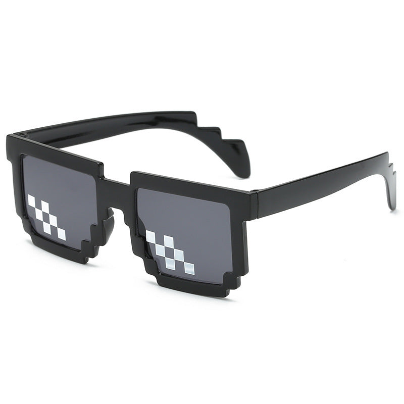 Internet Celebrity Mosaic Party Glasses Male Funny Artifact Student Performance Black Sunglasses Female Personalized Pixel Sunglasses