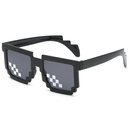 Internet Celebrity Mosaic Party Glasses Male Funny Artifact Student Performance Black Sunglasses Female Personalized Pixel Sunglasses