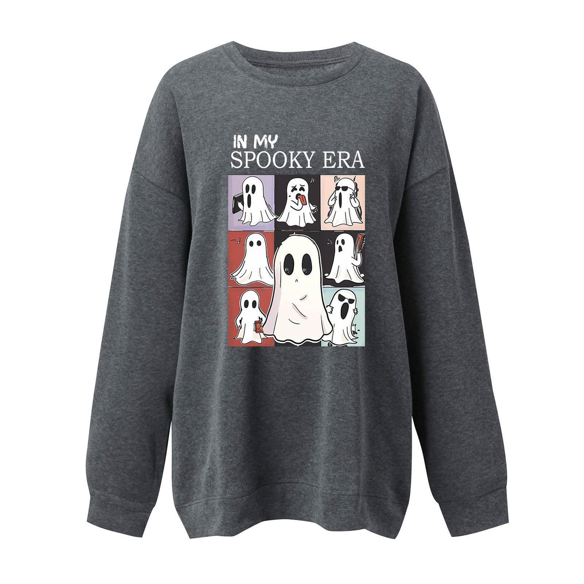 Women Sweatshirtss Halloween Cute Ghost Pattern Long Sleeve Sweater Horror Fall Pullover Tops