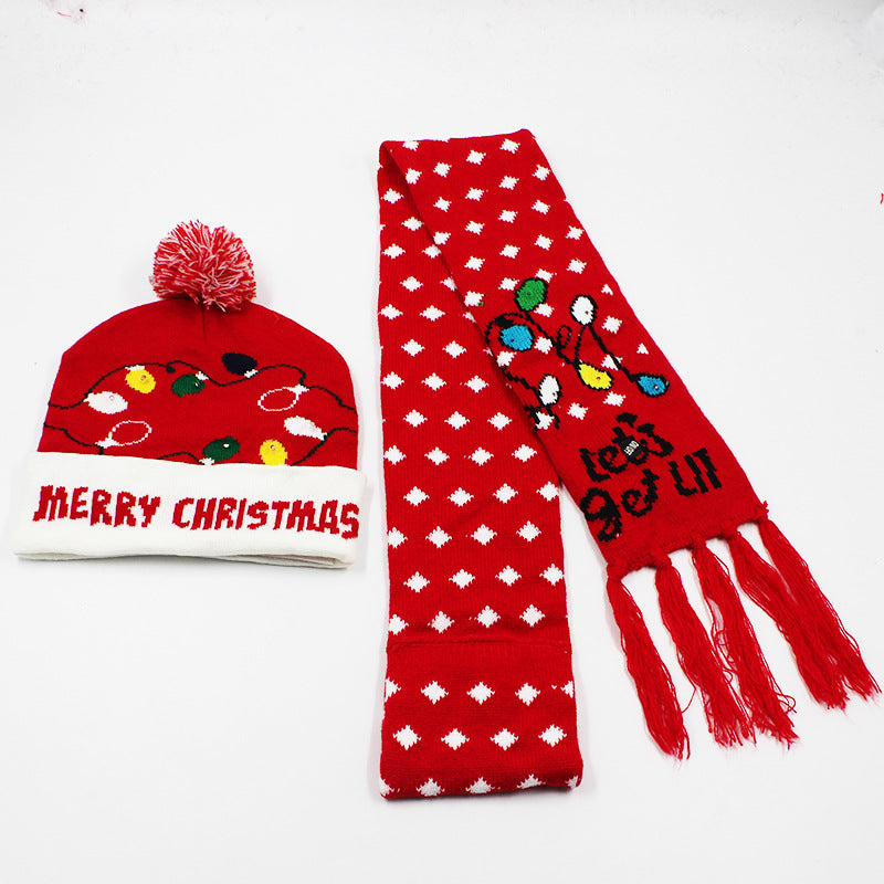 Korean Internet Celebrity Style Snowflake Christmas Hat, Warm and Cold-Proof Women's Knitted Hat with Pom-Pom, Ear-Protecting Yarn Hat, Light Luxury Style