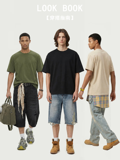 Dan Baoni | Summer Cool Sense Sunscreen Solid Color Advanced Sense Ice Silk Men's T-Shirt Loose Round Neck Shoulder Short Sleeve Customization