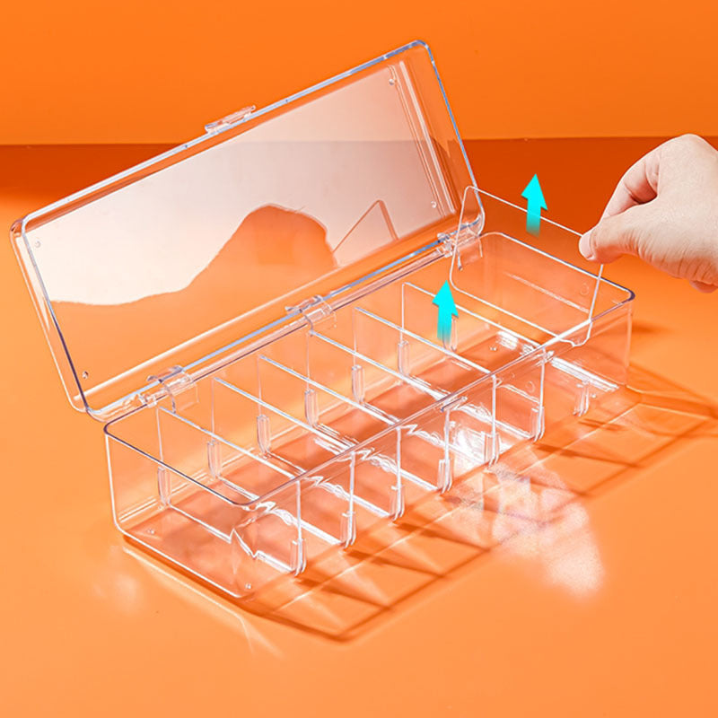Desktop Storage Box Drawer Built-in Partition Transparent Acrylic Narrow Long Rectangular Cosmetic Workstation Kitchen