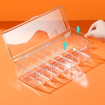 Desktop Storage Box Drawer Built-in Partition Transparent Acrylic Narrow Long Rectangular Cosmetic Workstation Kitchen