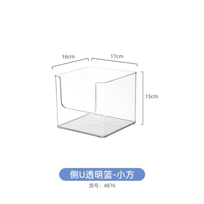 Storage Box PET Transparent Acrylic Rectangular Cosmetic Station Snack Kitchen Sundries Storage Box with Lid
