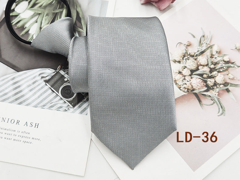 Factory In-Stock Zipper Tie Men's Formal Business 8cm Lazy Tie Red Black Striped Workplace Striped Tie