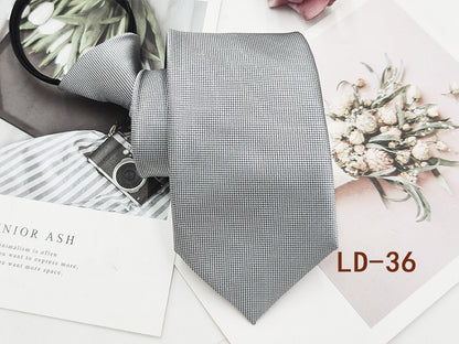 Factory In-Stock Zipper Tie Men's Formal Business 8cm Lazy Tie Red Black Striped Workplace Striped Tie