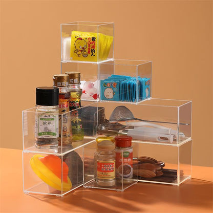 Desktop Storage Box Dormitory Cosmetics Transparent Basket Acrylic Drawer Mask Organizer Box Snack Sundry Storage Rack