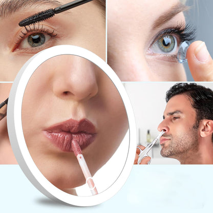 6 inch 10 times 20 times 30 times rechargeable led magnification suction cup makeup mirror 360 ° rotatable makeup mirror