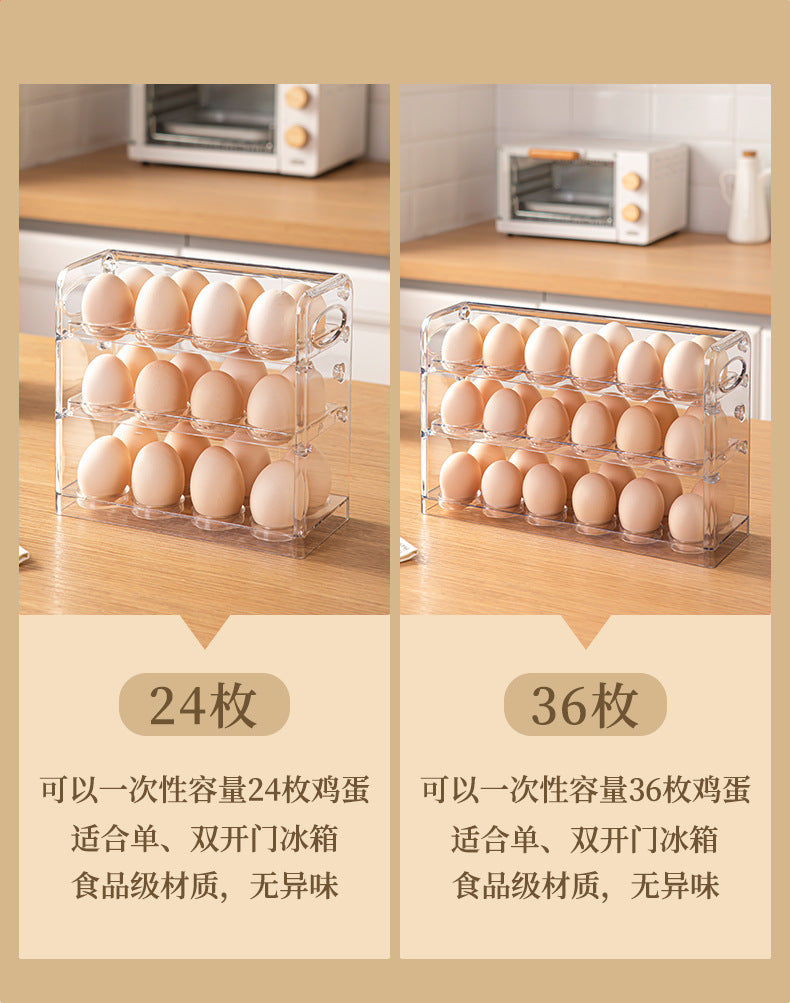Egg Storage Box for Refrigerator Side Door, Egg Carton Holder, Food-Grade Special Transparent Storage and Preservation Box with Lid