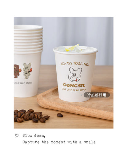 Disposable Thickened Household Food-Grade Paper Cups for Drinking Water, Making Tea, Entertaining Clients, Commercial Use, and Available for Wholesale