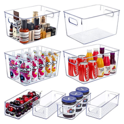 Transparent Storage Box Desktop Kitchen Cabinet Drawer Refrigerator Storage Box Acrylic Snacks Portable Storage Basket