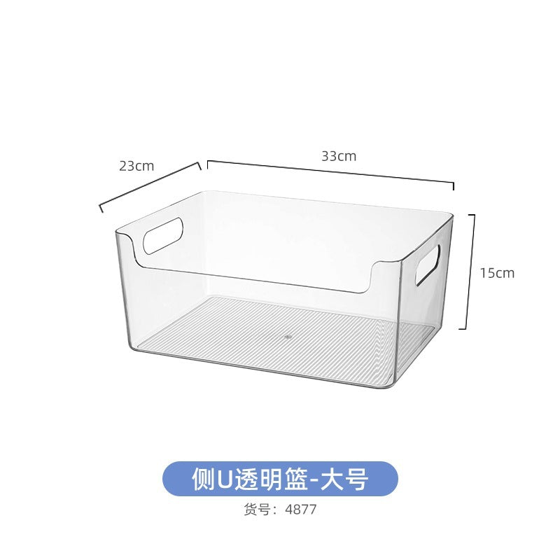 Storage Box PET Transparent Acrylic Rectangular Cosmetic Station Snack Kitchen Sundries Storage Box with Lid