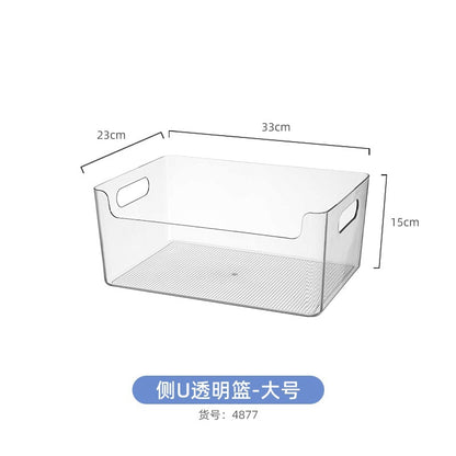 Storage Box PET Transparent Acrylic Rectangular Cosmetic Station Snack Kitchen Sundries Storage Box with Lid
