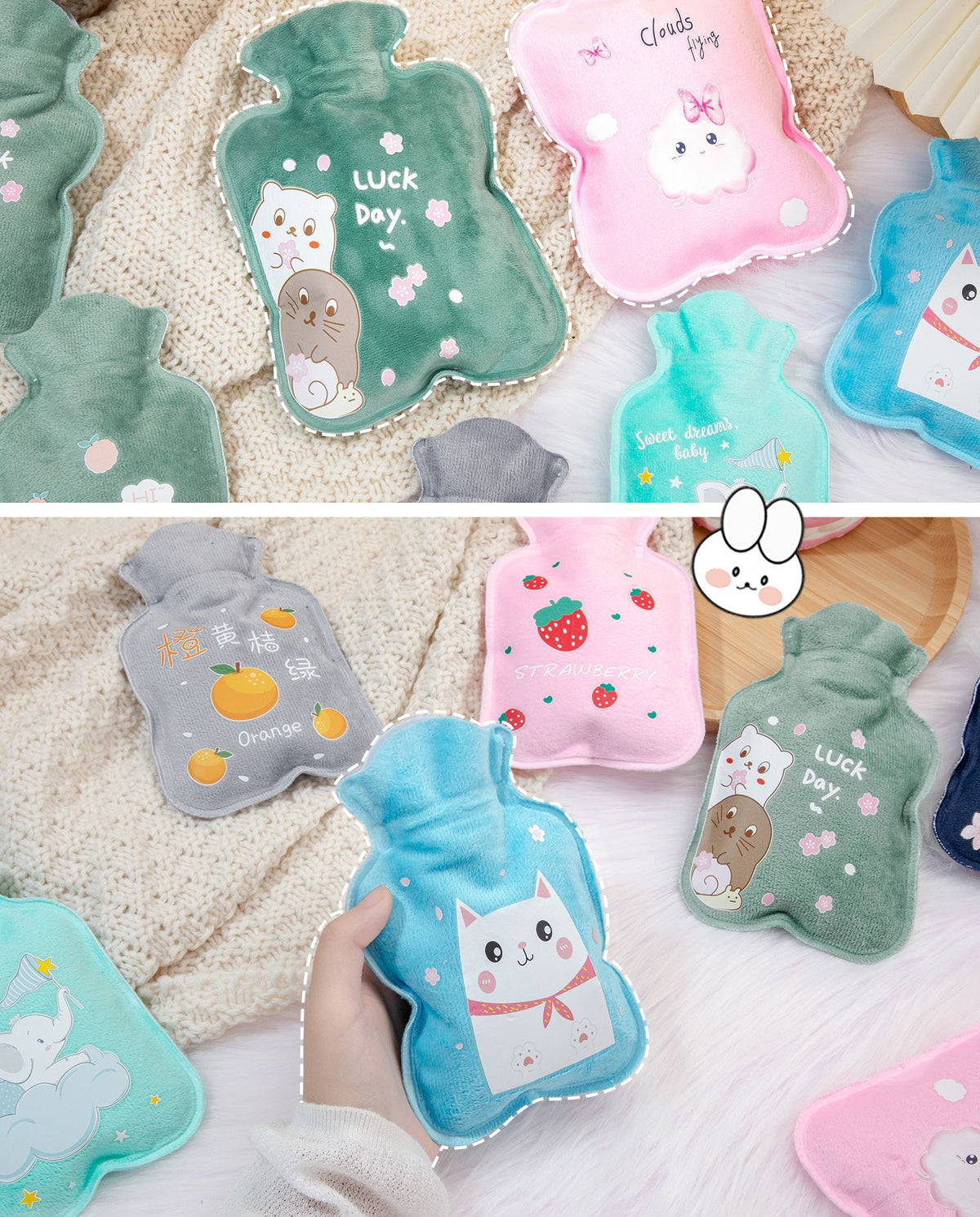 Hot Water Bag Water Filling Cute Mini Large Hand Warmer Hot Compress Warm Water Bag for Belly small size Water Filling for Students