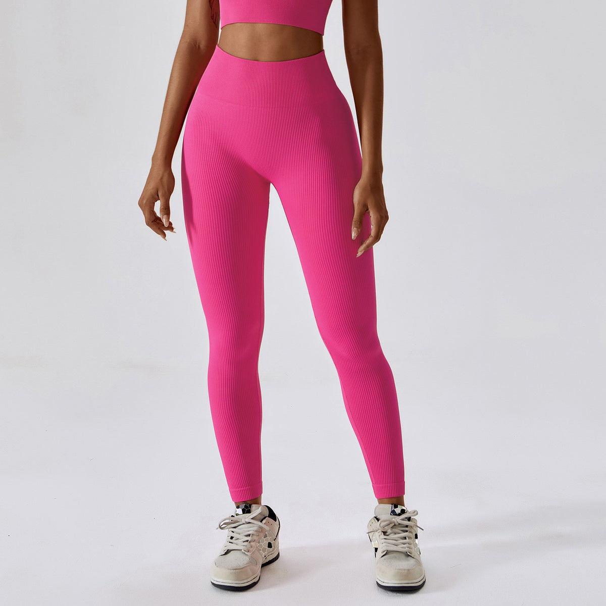 Foreign Trade New Leggings Outer Wear Spring and Summer Women's Solid Color Elastic Tight Sports Pants Yoga Fitness Threaded Pants