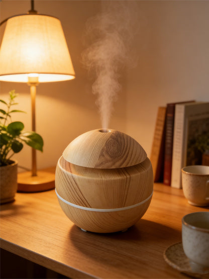 Foreign Trade Mushroom Head Humidifier USB Desktop Household Mini Wood Grain Aromatherapy Essential Oil Aromatherapy Machine Manufacturer Low Noise