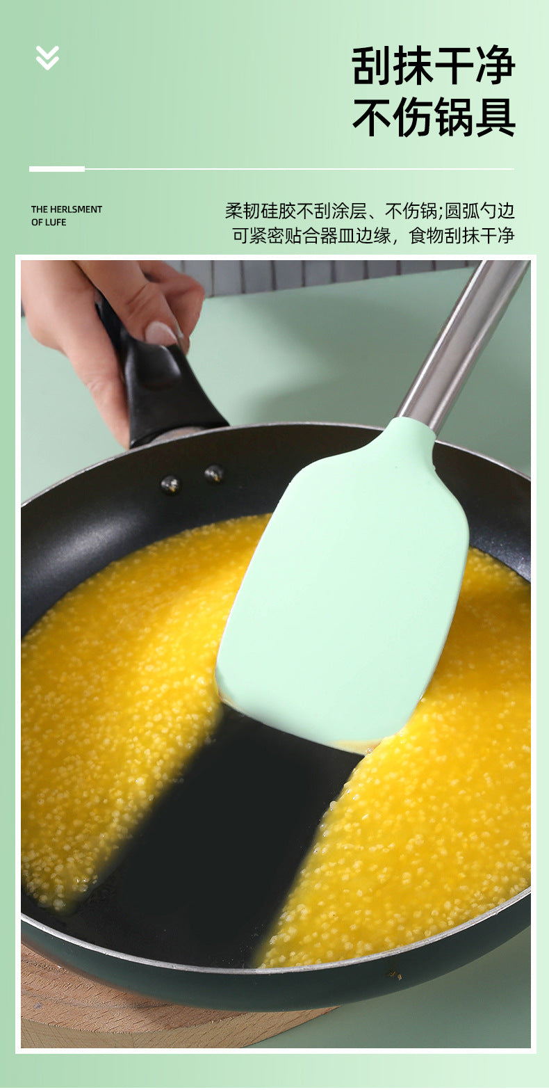 Silicone Frying Shovel Non-Stick Pan Frying Fish Shovel Leakage Shovel Household Kitchen Cooking Tools All-in-One Silicone Slant Leakage Shovel