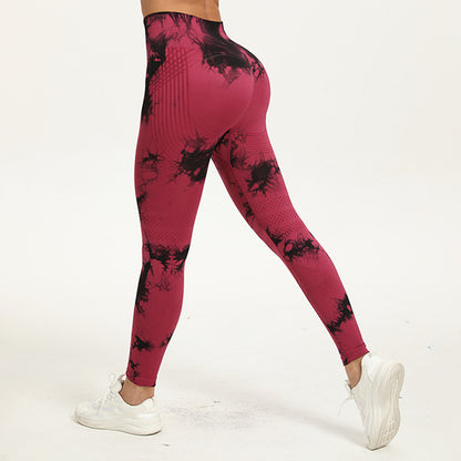 European and American hot selling seamless hip lifting fitness pants belly contracting tight high waist peach hip yoga pants