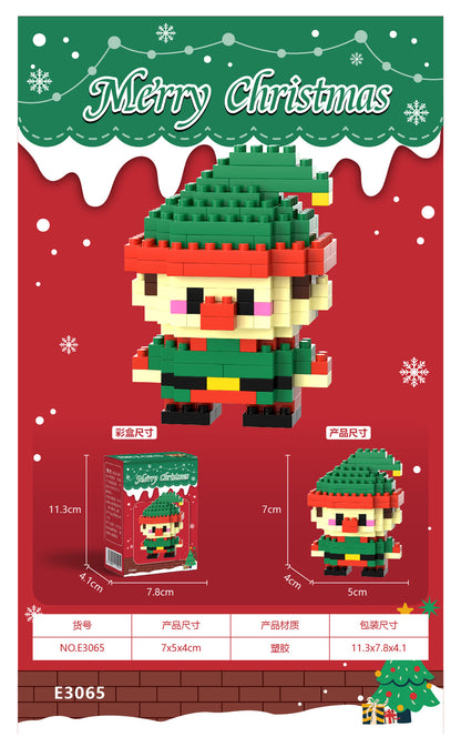 What is the cross-border Christmas building block ball micro-particle assembly puzzle snowman Christmas tree ornaments boys and girls gifts