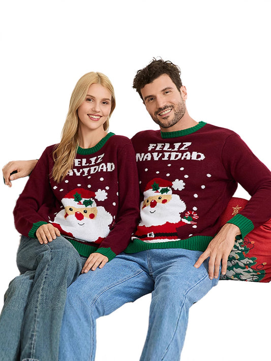 2025 New Cross-Border Hot-Selling Parent-Child Family Wear Christmas Sweater Knitwear Holiday Family Party Christmas Sweater