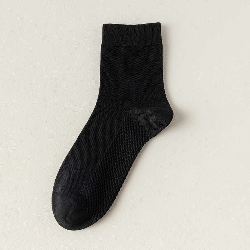 Zhuji socks men's mid-tube socks summer ultra-thin deodorant summer business spring and summer mesh stockings breathable sweat absorption