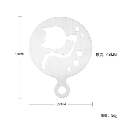Factory Direct sales Christmas creative stainless steel coffee Garland piece mold portable coffee milk bubble spray flower printing template
