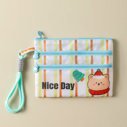 Plaid Contrasting Color Id Cosmetics Bag Travel Abroad Id Card Passport Ticket Card Bag Portable Multi-Functional Carry-On Bag