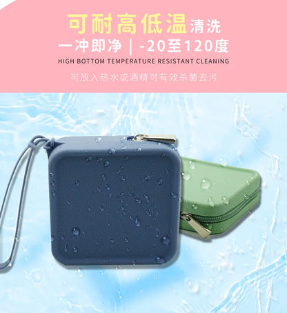 Square Silicone Makeup Storage Box Coin Purse Light Luxury Storage Multi-Purpose Small Closed Portable Storage Bag