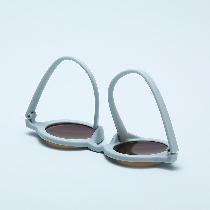 2023Ins Kidsren's Sunglasses Retro Boys and Girls Kidsren's Sunglasses Ready-Made Baby Round Frame Sunglasses