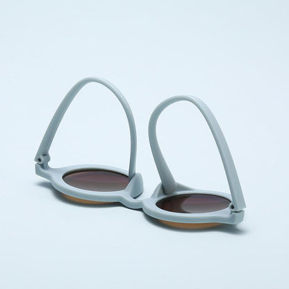 2023Ins Kidsren's Sunglasses Retro Boys and Girls Kidsren's Sunglasses Ready-Made Baby Round Frame Sunglasses