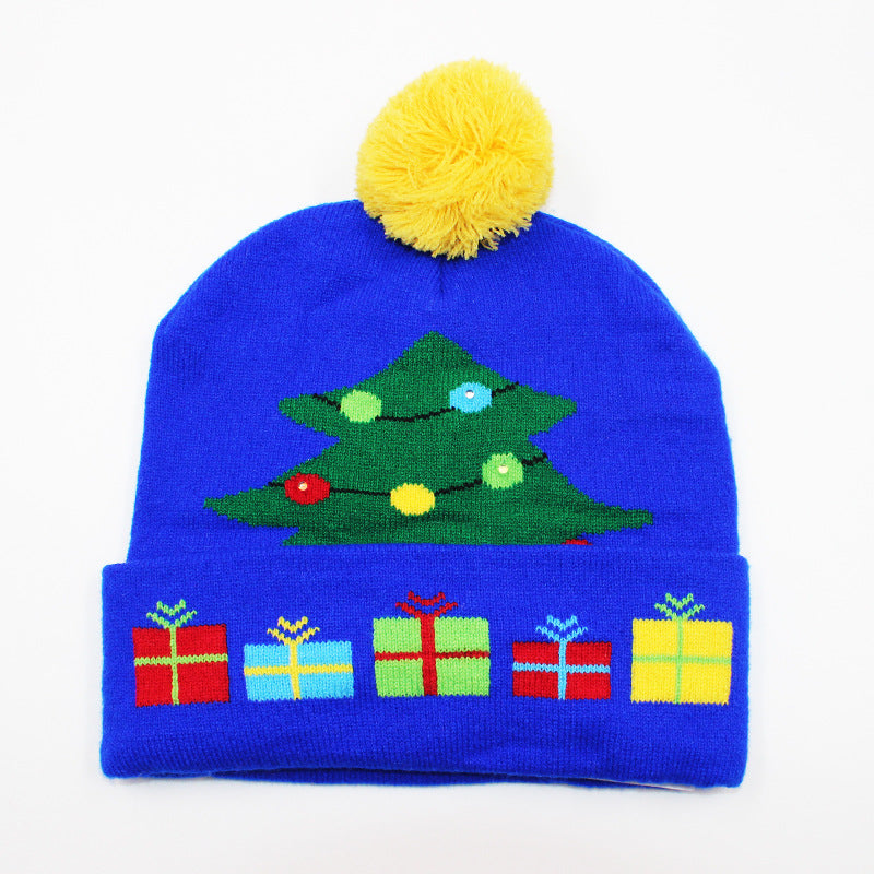 Korean Internet Celebrity Style Snowflake Christmas Hat, Warm and Cold-Proof Women's Knitted Hat with Pom-Pom, Ear-Protecting Yarn Hat, Light Luxury Style