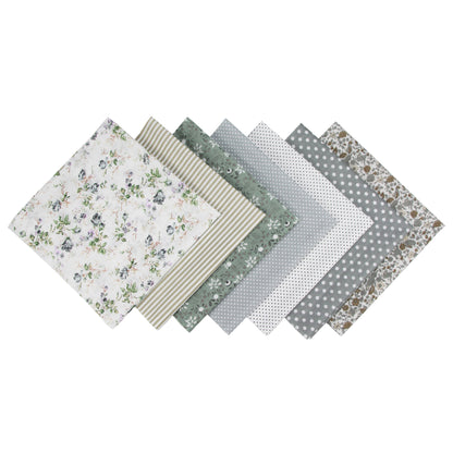 7 Color Patchwork Cloth Group Plain Flower Cloth Broken Plaid Dot DIY Cotton Small Fresh Plant Printing Cloth