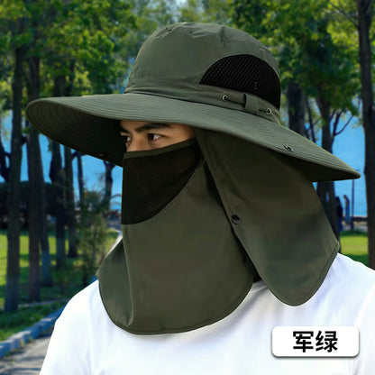Fishing hat men's sun protection sun hat mountaineering hat men's summer UV protection sun hat summer fisherman hat
