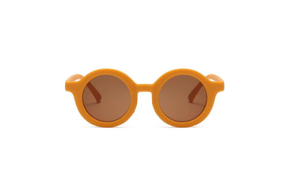 2023Ins Kidsren's Sunglasses Retro Boys and Girls Kidsren's Sunglasses Ready-Made Baby Round Frame Sunglasses