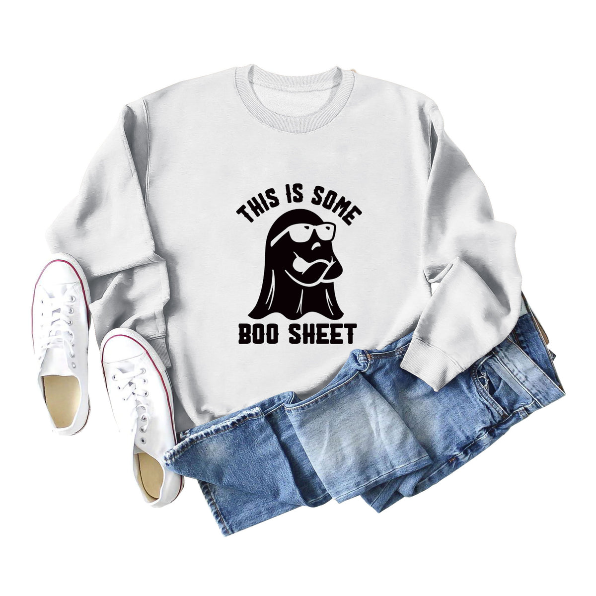 Women's Letter Printed Sweatshirt Cross-Border European and American Fashion Letter Women's Clothing 3D Printed Round Neck Sweatshirt