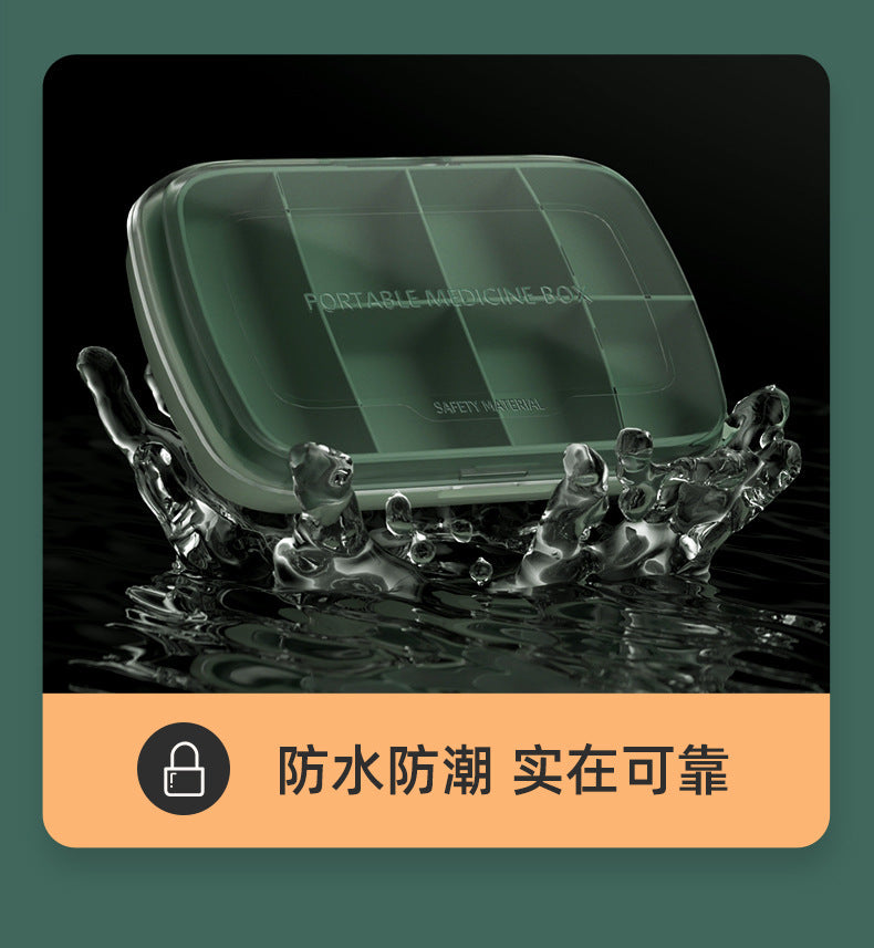T5135 Portable Seven-Day Pill Box, One-Week Large-Capacity Storage Box, Sealed Pill Box, Portable Pill Dispenser