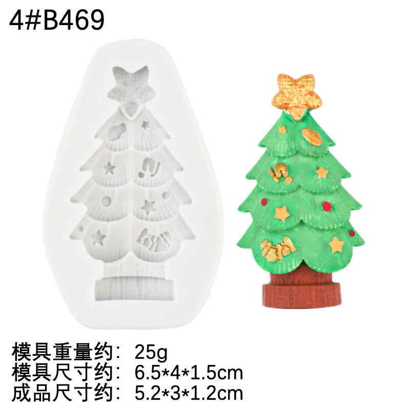 Christmas Tree Chocolate Silicone Mold Christmas Decoration Flip Cake Mold Pine Tree Christmas Tree Cookie Baking Mold