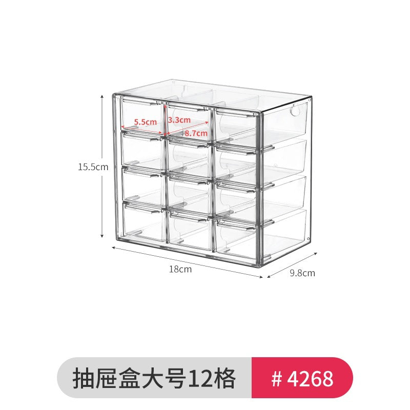 Desktop Wall Hanging Storage Box with Transparent Acrylic Cosmetics Bathroom Stationery Station Kitchen Storage Rack Bedside