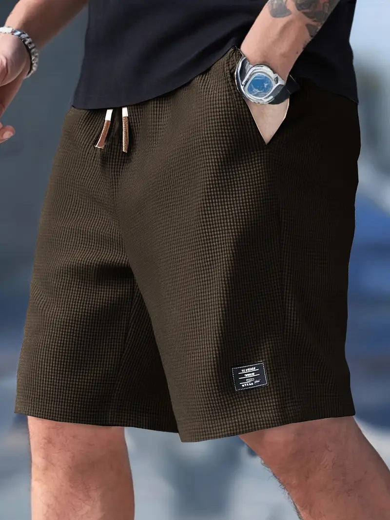 Cross-Border European and American Men's Casual Sports Shorts Summer Versatile Men's Large Size Loose Five-Point Pants Pineapple Plaid Shorts for Men