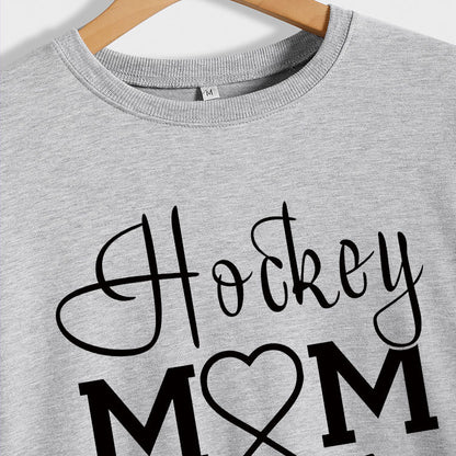 Amazon Wish Independent Station Fashionable Simple Hockey Mom Letter Fun Printed Women's Casual Sweatshirt