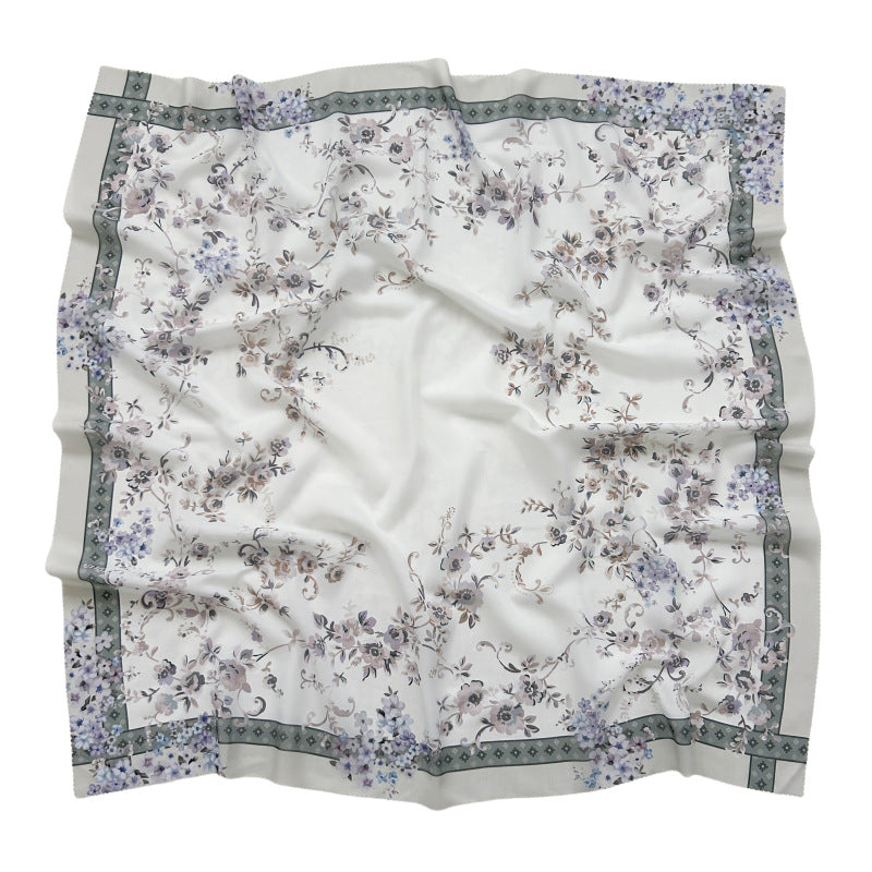 Cross-Border New Product Voile Print 110 Square Scarf Classic Lace Scarf Turban Malaysian Shawl