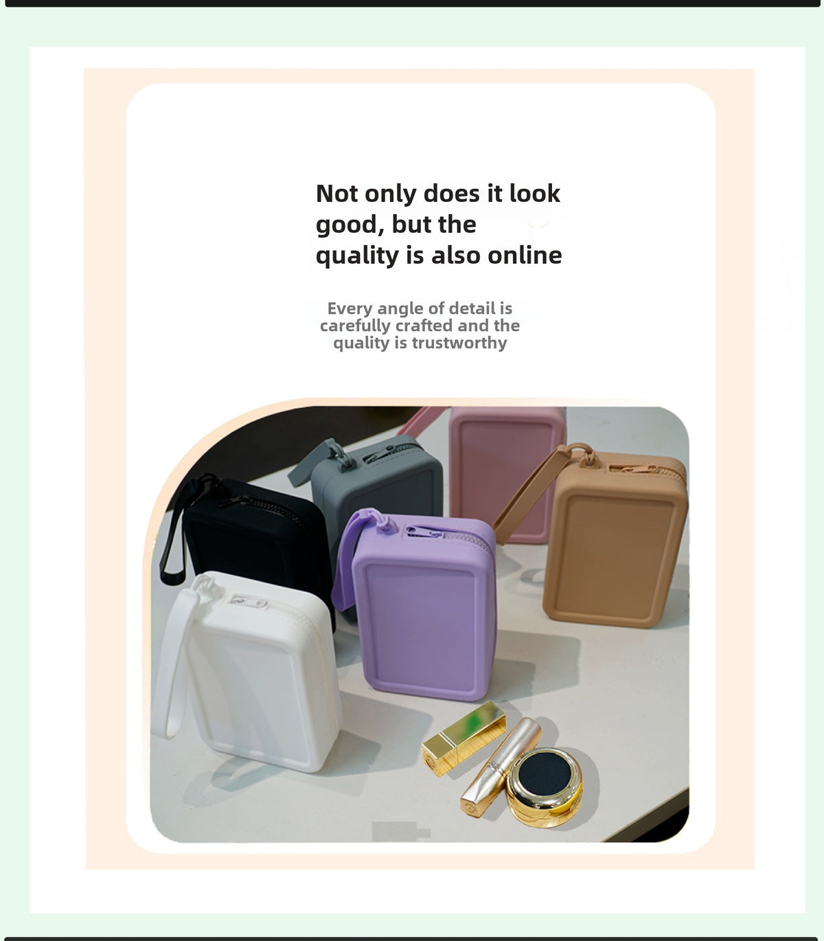 Silicone Rectangular Coin Purse Thickened Small Bag Coin Internet-famous Key Case Headset Storage Certificate Multi-purpose Bag